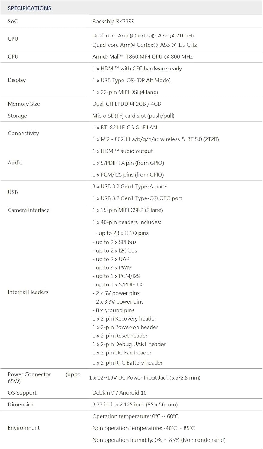 Waypondev Tinker Board 2 - Single Board Computer 2GB RAM - immagine 2