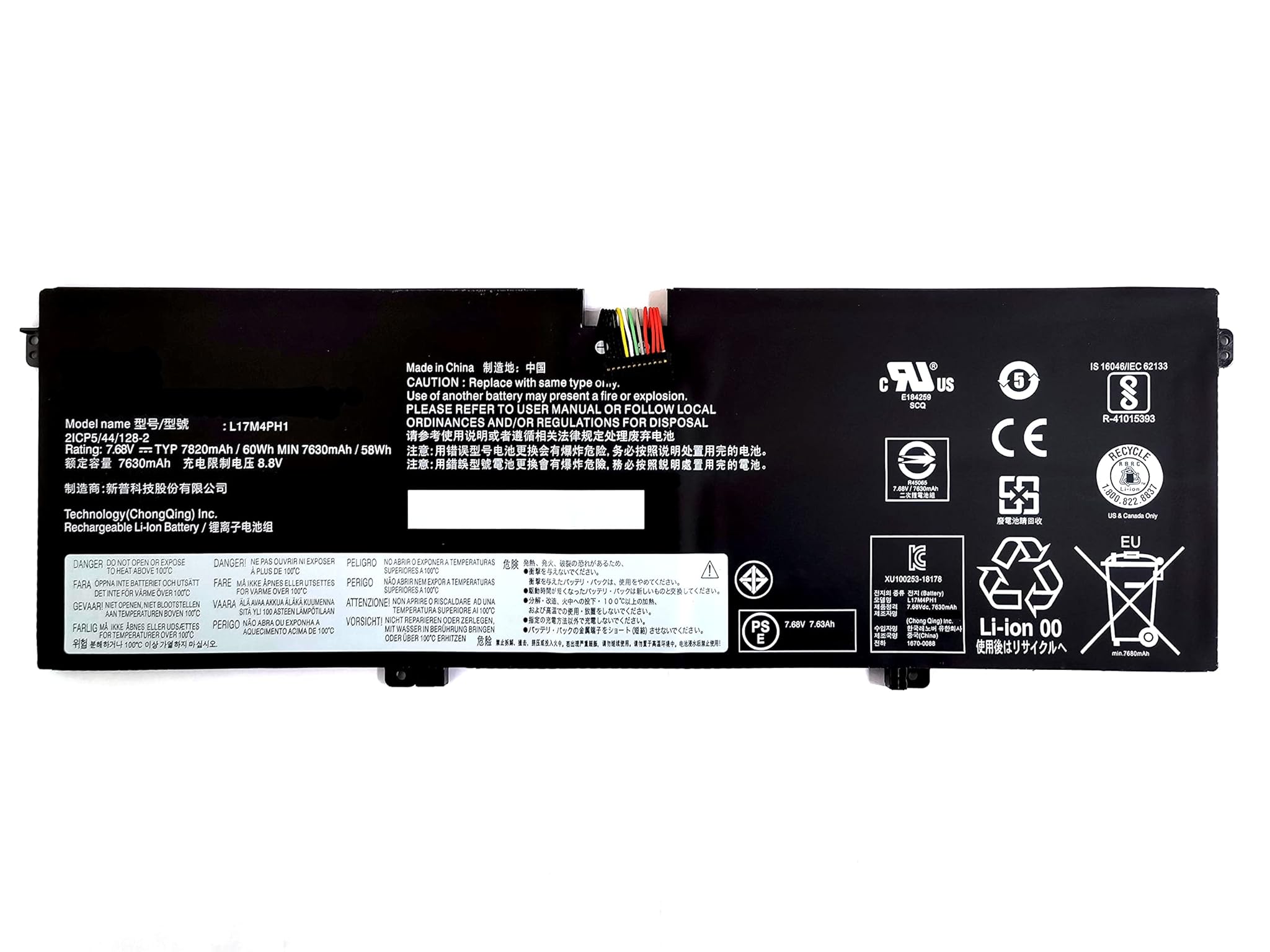 Batteria L17C4PH1 per Lenovo Yoga C930 7.68V 60Wh