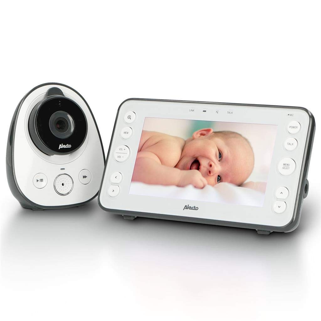 Alecto Baby Monitor con Telecamera e Schermo 5", Bianco/Grigio