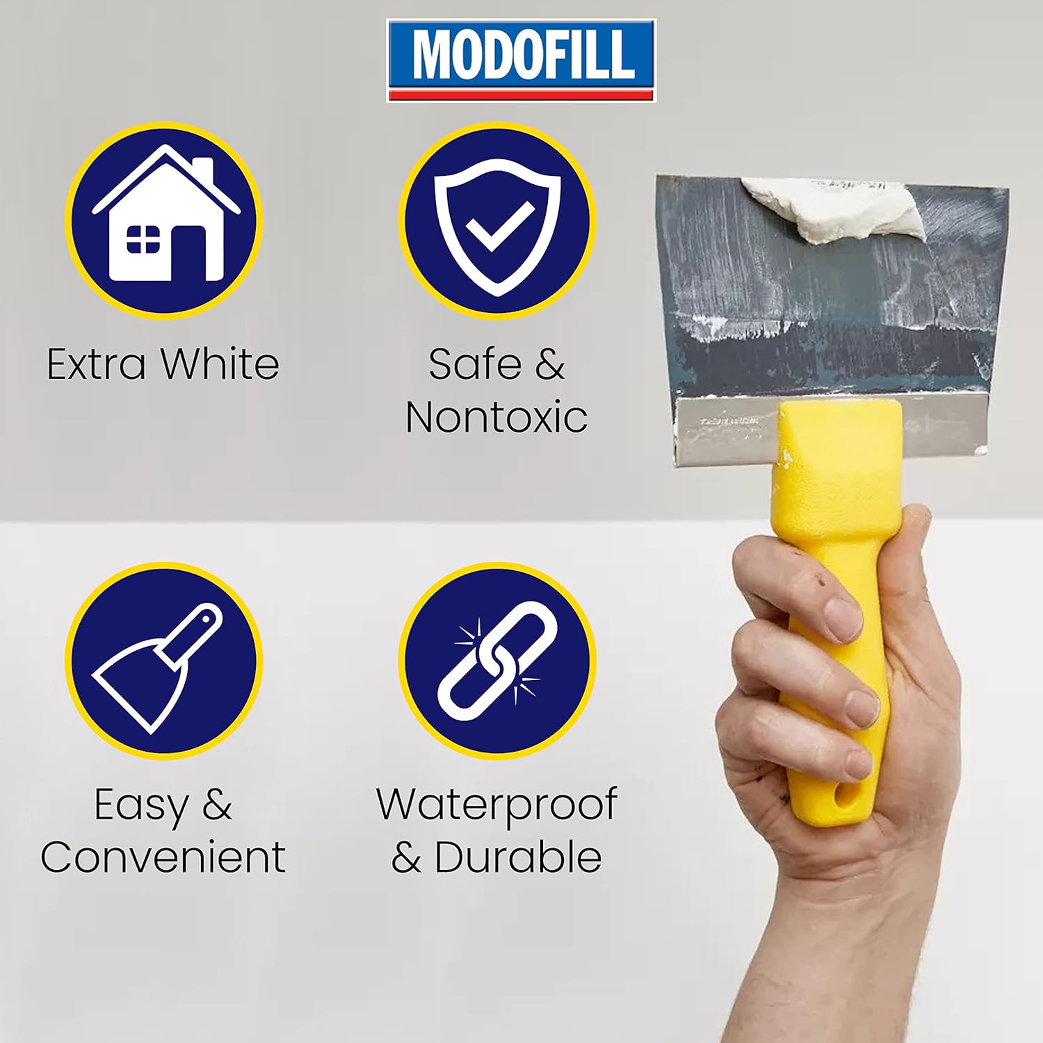 MODOFILL Alti Spessori - Stucco Muro Bianco 1 Kg - immagine 4