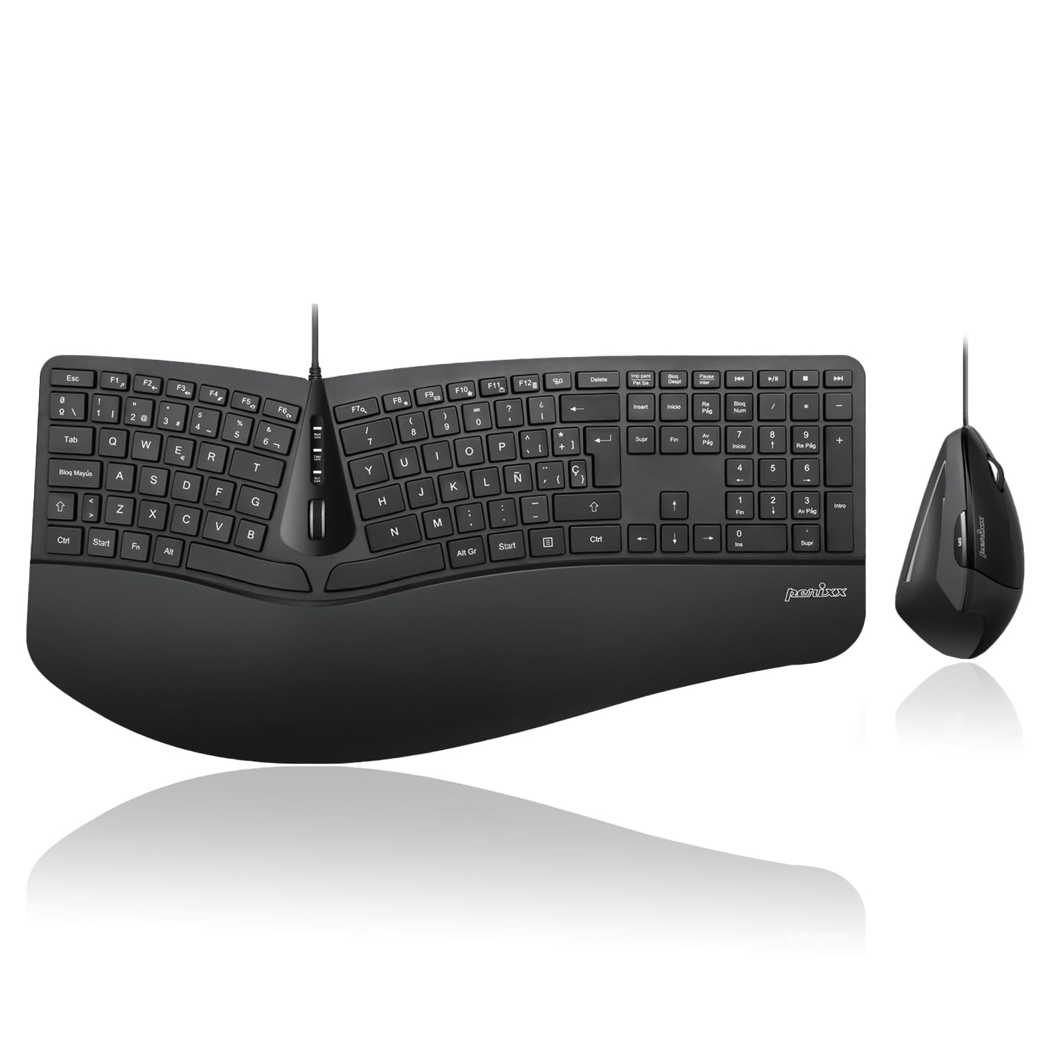 Perixx PERIDUO-505 Combo Tastiera e Mouse Ergonomici