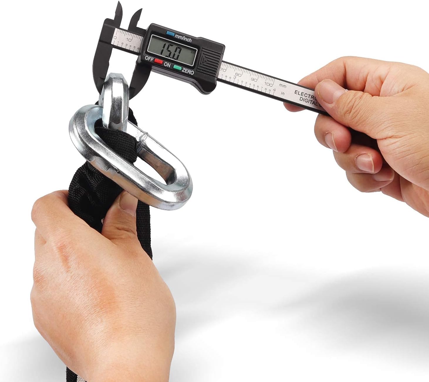 Biglufu Catena Antifurto per Bicicletta 15mm Argento - immagine 2