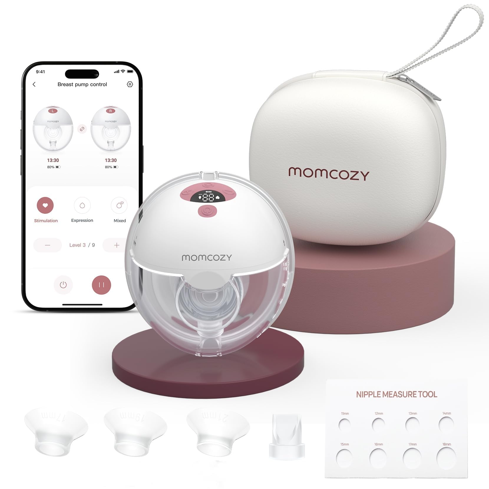 Momcozy Tiralatte Elettrico Indossabile M5 con App, 24mm