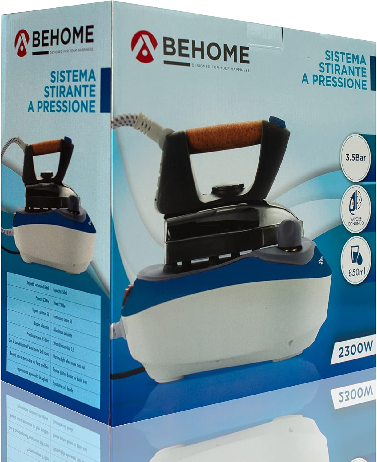 Ferro da Stiro con Caldaia a Pressione 2300W, Blue - immagine 3