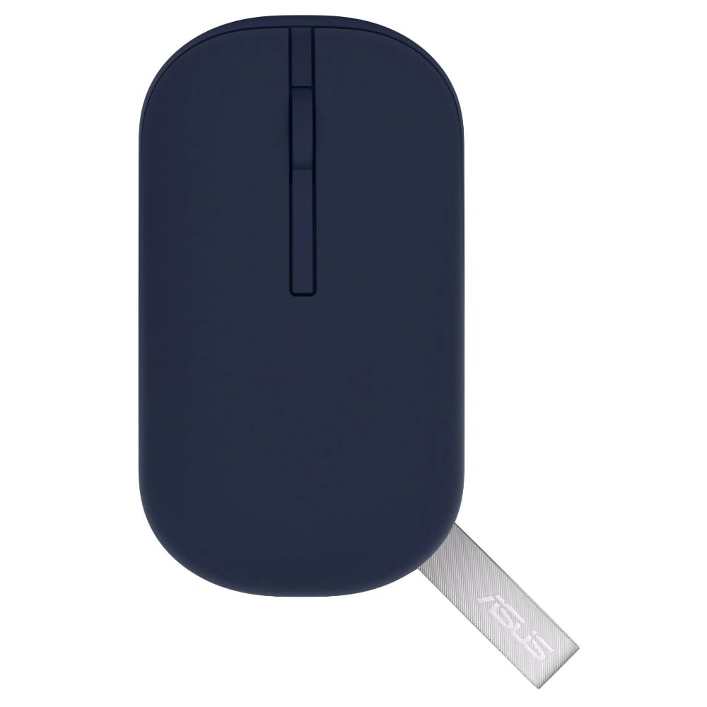 Asus Mouse Wireless MD100 Ambidestro, Blu Silenzioso
