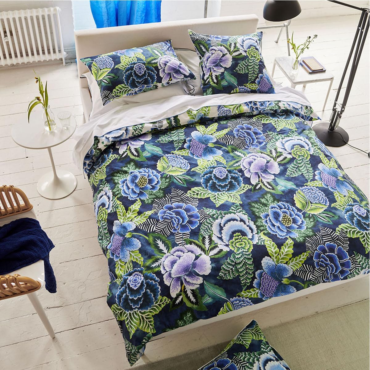 Copripiumino, rosa di Damasco Indaco, 260 x 240 cm, Designers Guild - immagine 1