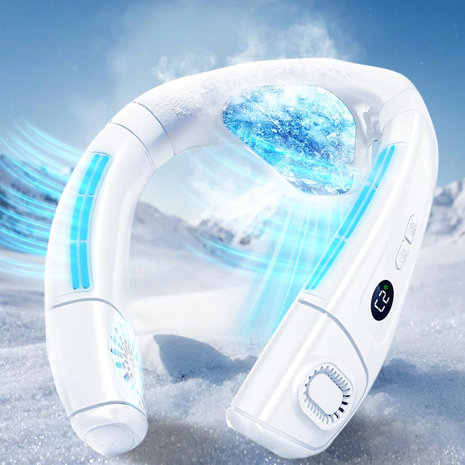 Ventilatore da Collo Portatile 6000mAh, Bianco - immagine 1