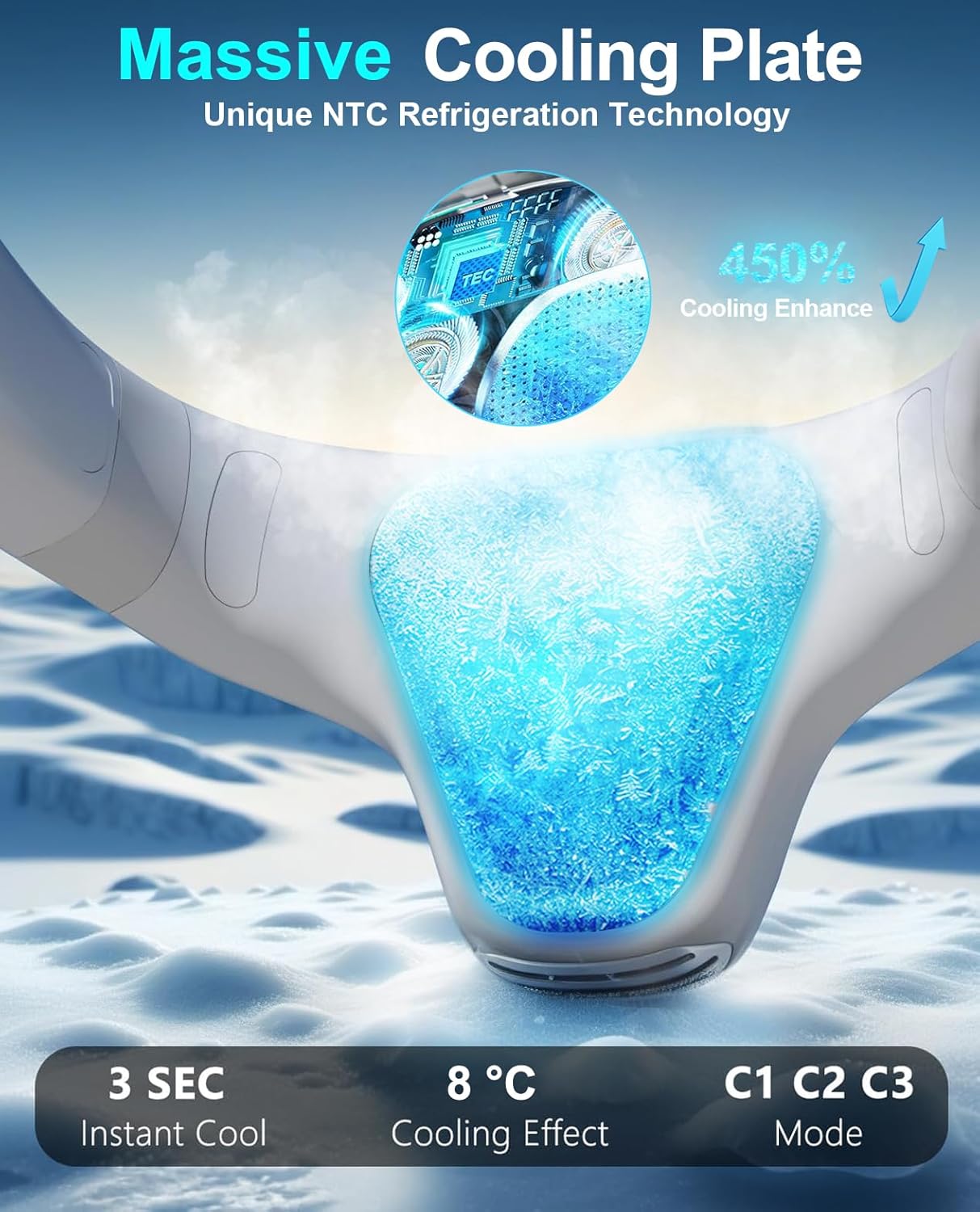 Ventilatore da Collo Portatile 6000mAh, Bianco - immagine 2