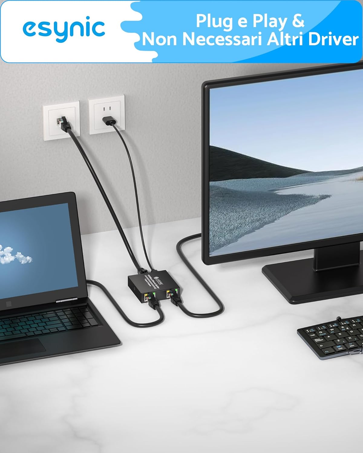 Esynic Gigabit Ethernet Splitter 1 in 2 Out - immagine 6