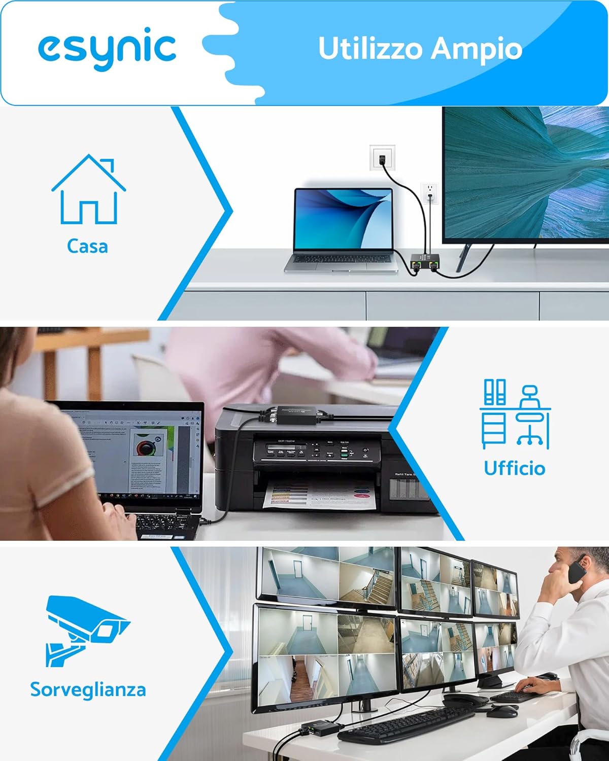 Esynic Gigabit Ethernet Splitter 1 in 2 Out - immagine 7