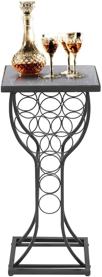 Wakects Scaffale per Vino con Finitura Marmo, Nero