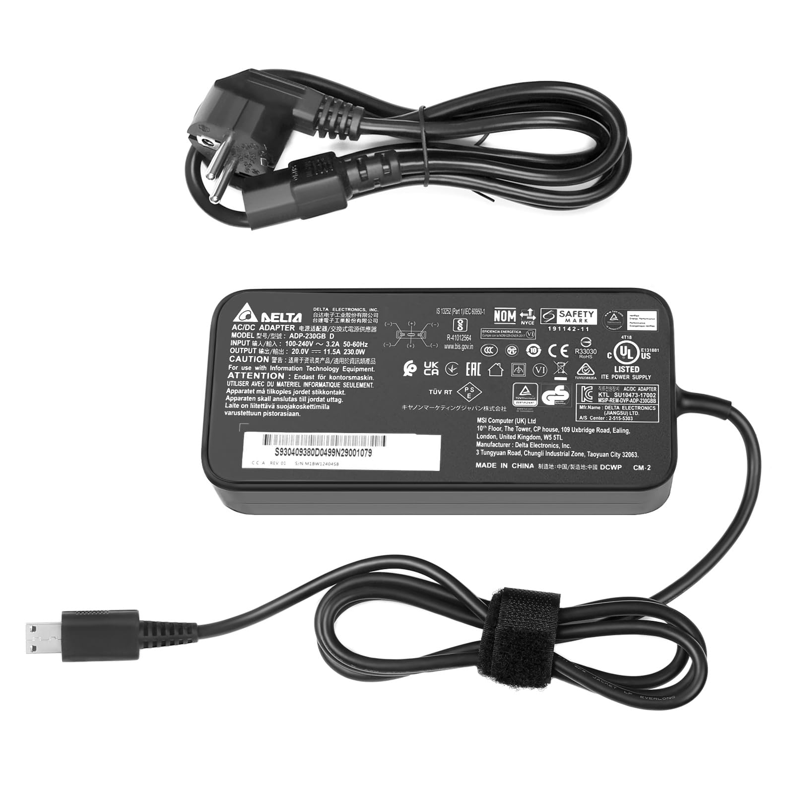 Caricatore USB Tip 230W per MSI GE76 GE66 GP76 GP66