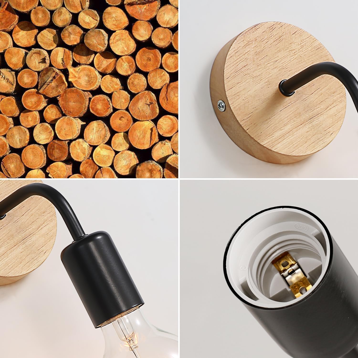 Tealight Lampade da Parete Interno in Legno e Metallo - immagine 3