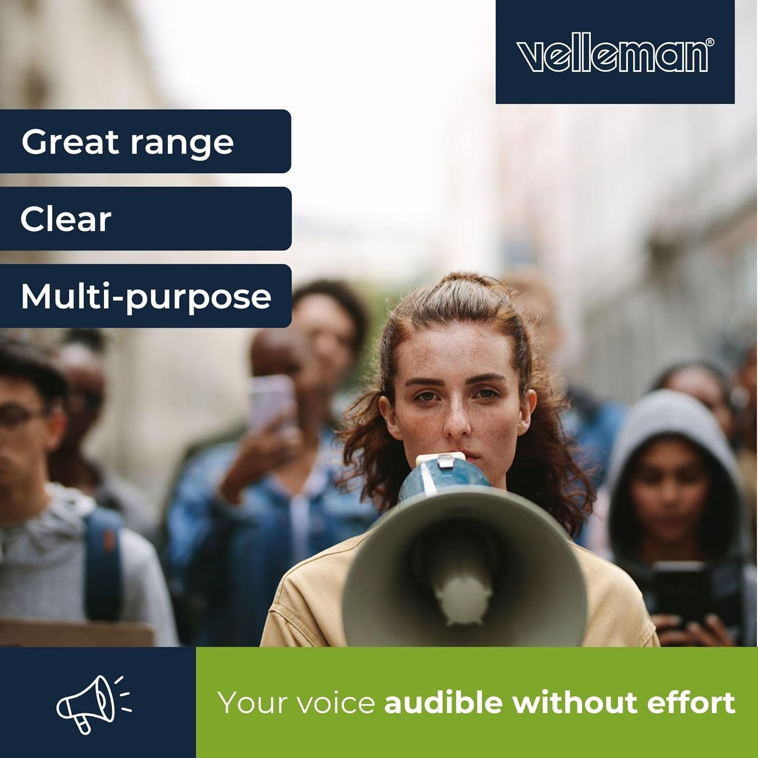Velleman Megafono con Tracolla 25W, 500m - immagine 2