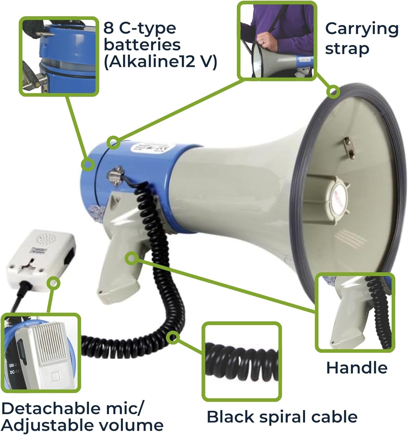 Velleman Megafono con Tracolla 25W, 500m - immagine 6