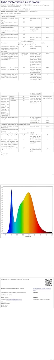 Cbjktx Plafoniera LED 24W Moderna 4000K 60CM - immagine 11