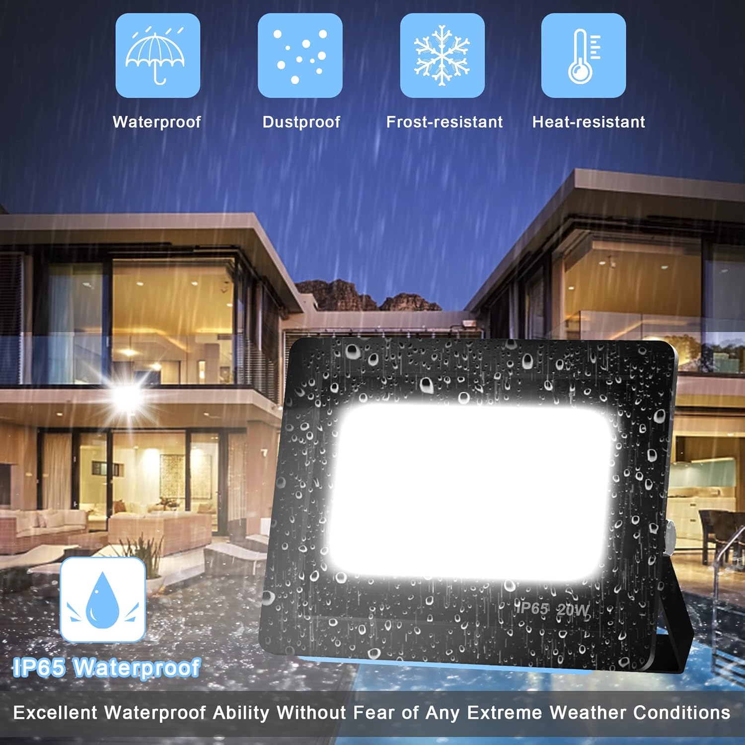 Realky Faretto Led da Esterno 20W, 2 Pezzi - immagine 3