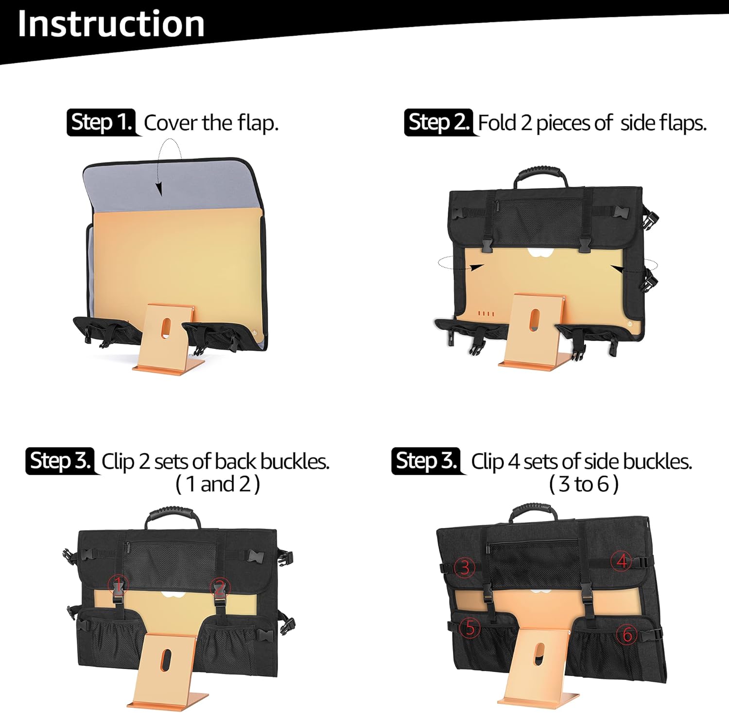 Curmio Borsa da Viaggio per Apple iMac 24", Nera - immagine 6