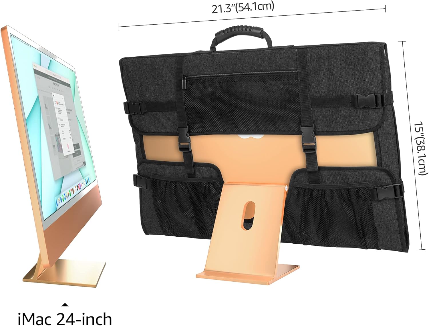 Curmio Borsa da Viaggio per Apple iMac 24", Nera - immagine 7