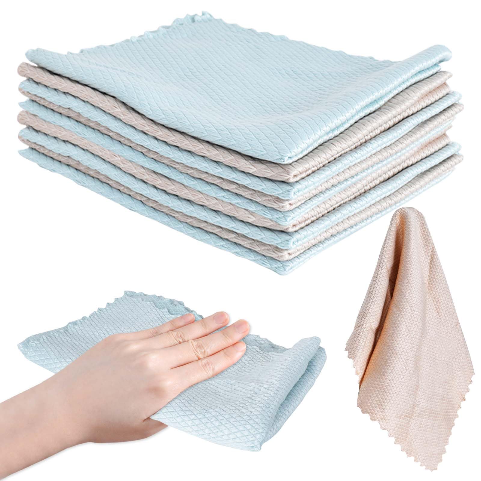 10 Pezzi Panno in Microfibra, Squame di Pesce Panni, Panno Multiuso Riutilizzabile per Cucina, Strofinacci senza Pelucchi, Pannos di Pulizia per Cucina Vetri Auto e Casa, 30 * 40cm