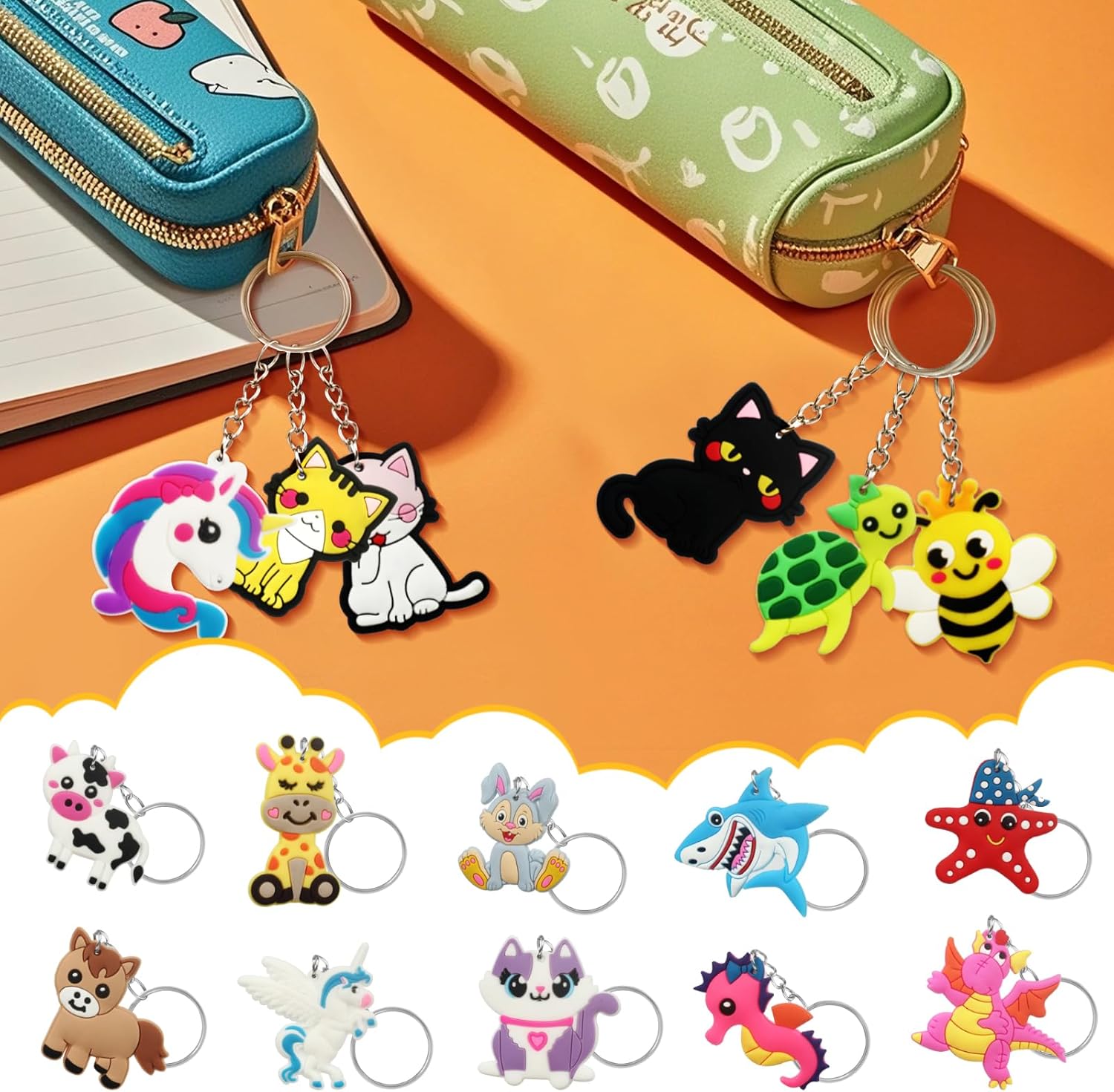 Portachiavi Animali Gadget Compleanno Bambini (36 Pezzi) - immagine 3