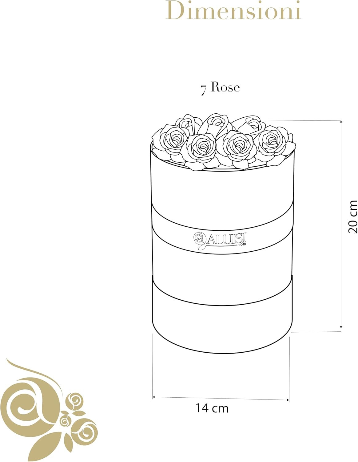 Aluisi Fiori - Box Nera con 7 Rose Rosse Stabilizzate - immagine 4