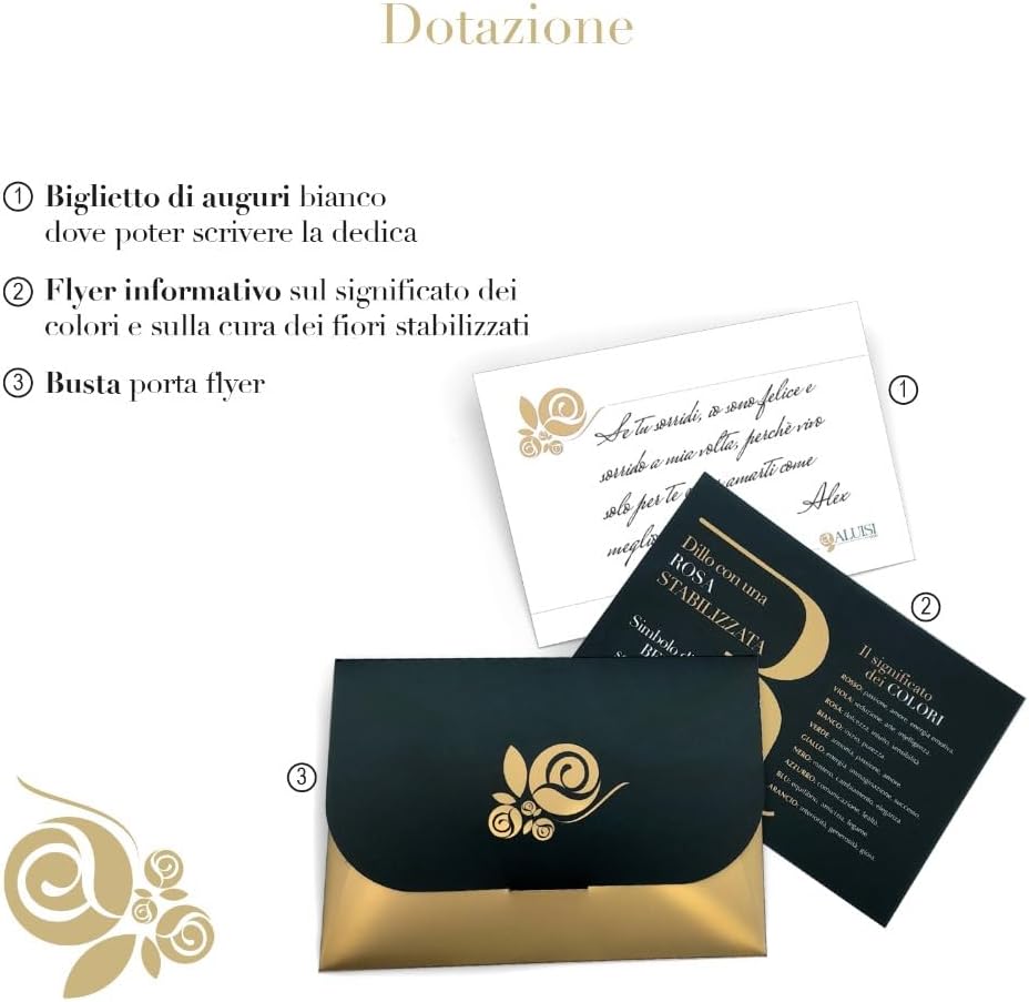 Aluisi Fiori - Box Nera con 7 Rose Rosse Stabilizzate - immagine 6