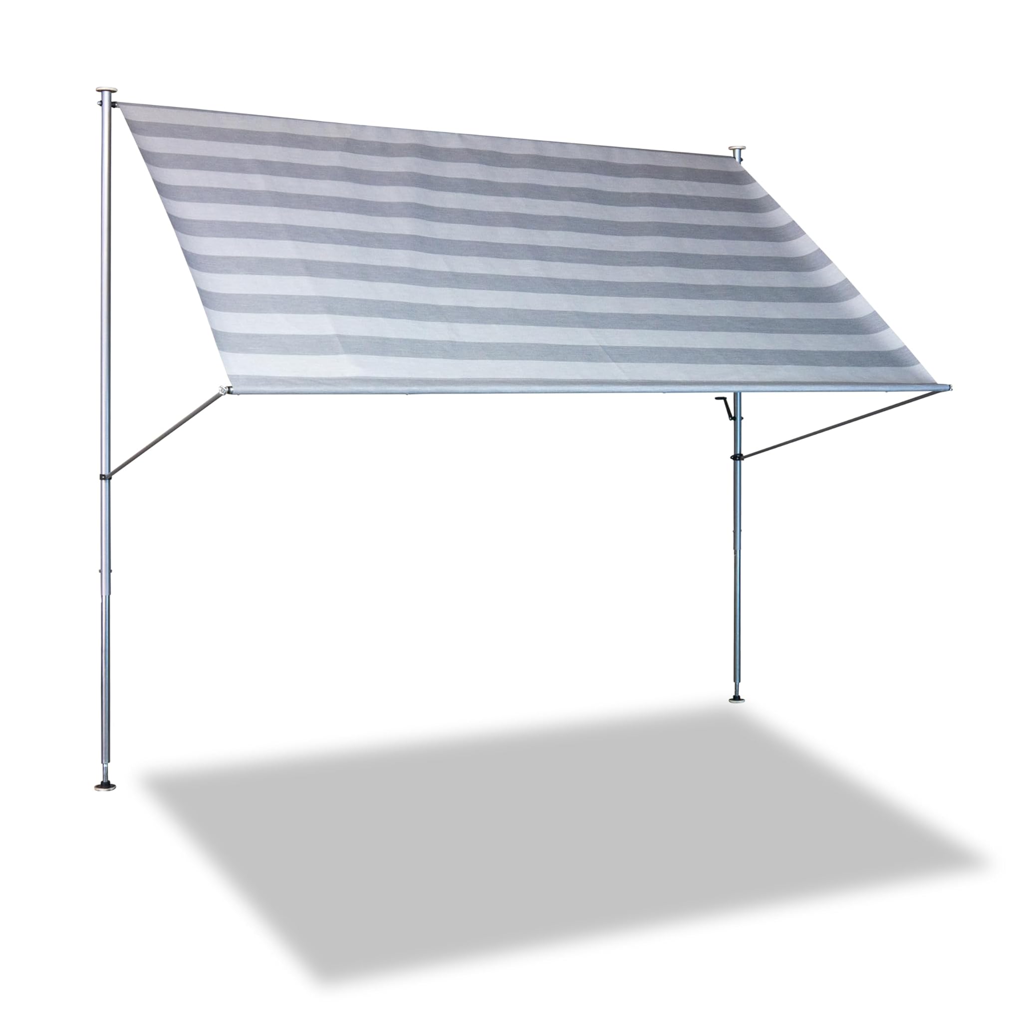 Angerer Tenda da Sole Premium a Strisce, 150 cm, Colore: Grigio Chiaro