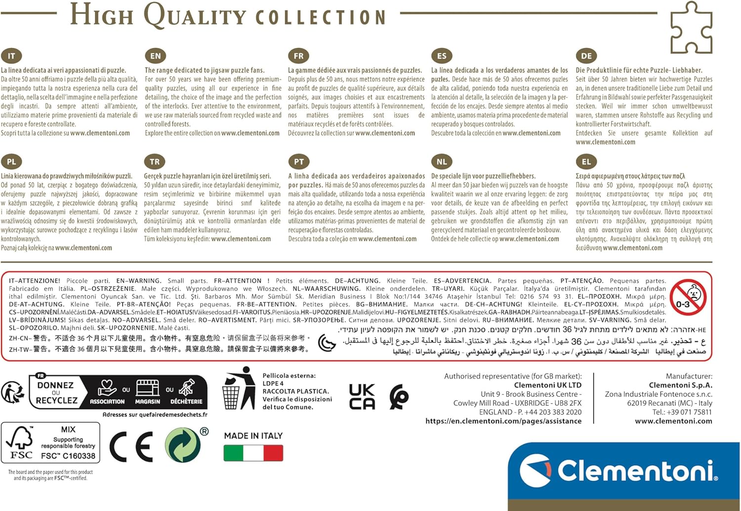 Clementoni Puzzle Collection - Braies Lake 500 Pezzi - immagine 4