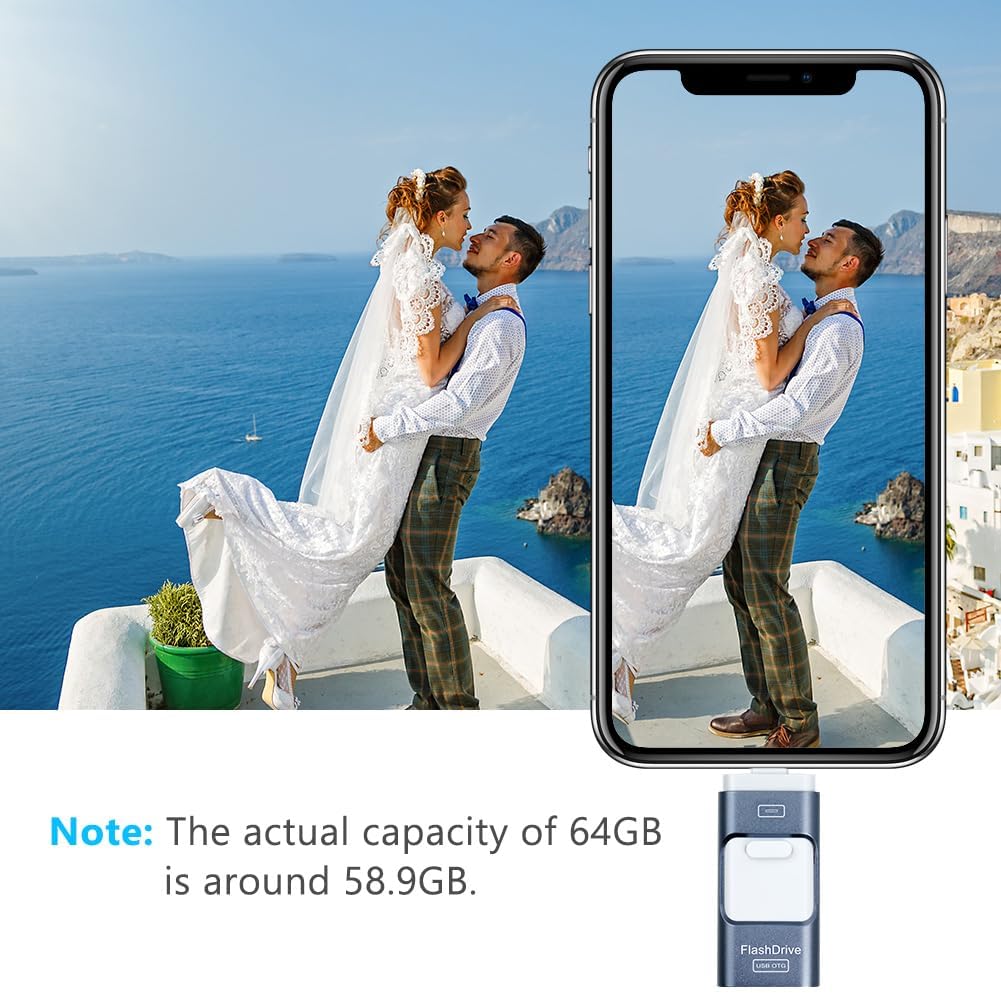 Axfee Chiavetta USB 64GB 4 in 1 per Phone - immagine 7