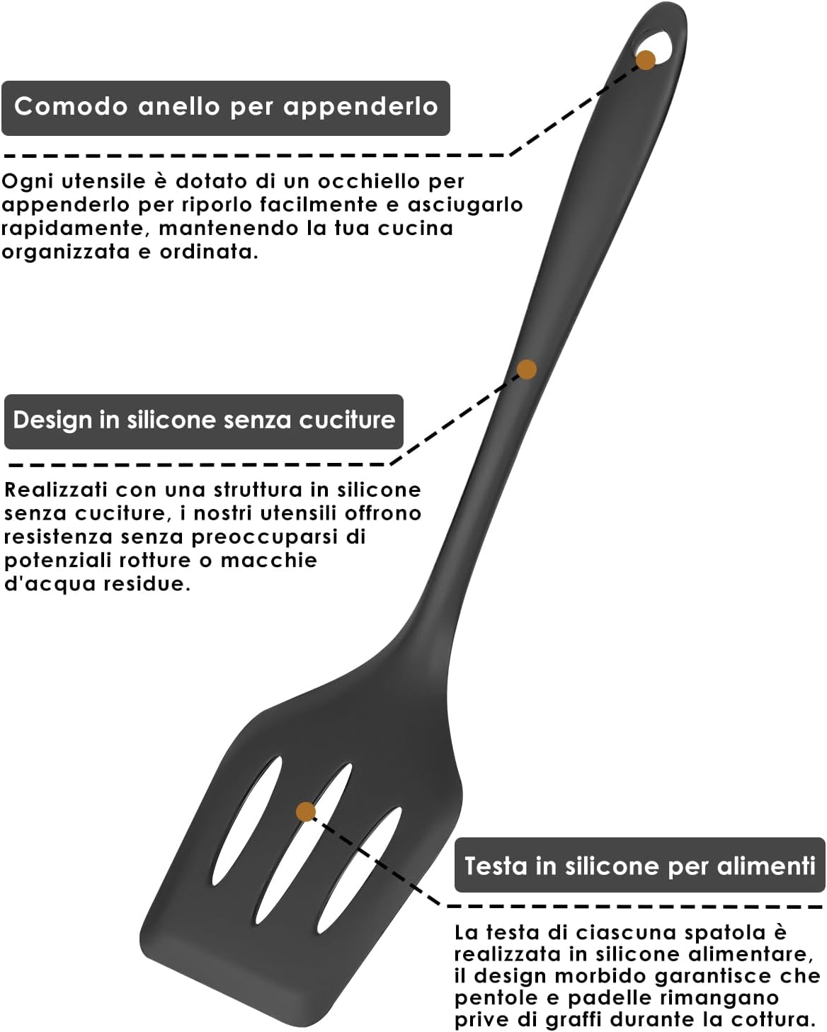 Czemo Utensili Cucina Silicone - Set 44 Pezzi con Secchio - immagine 5