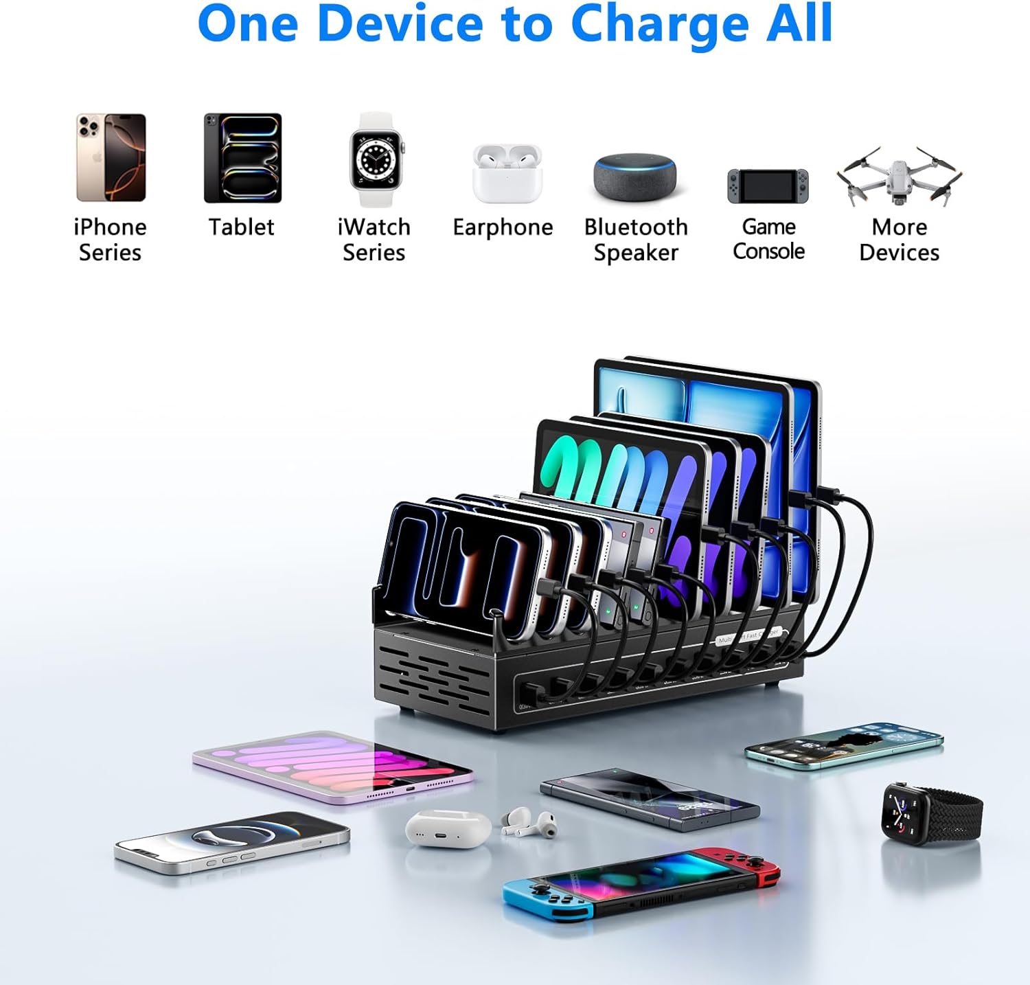 Caricatore USB C Multiuso 200W 10 Porte - immagine 5