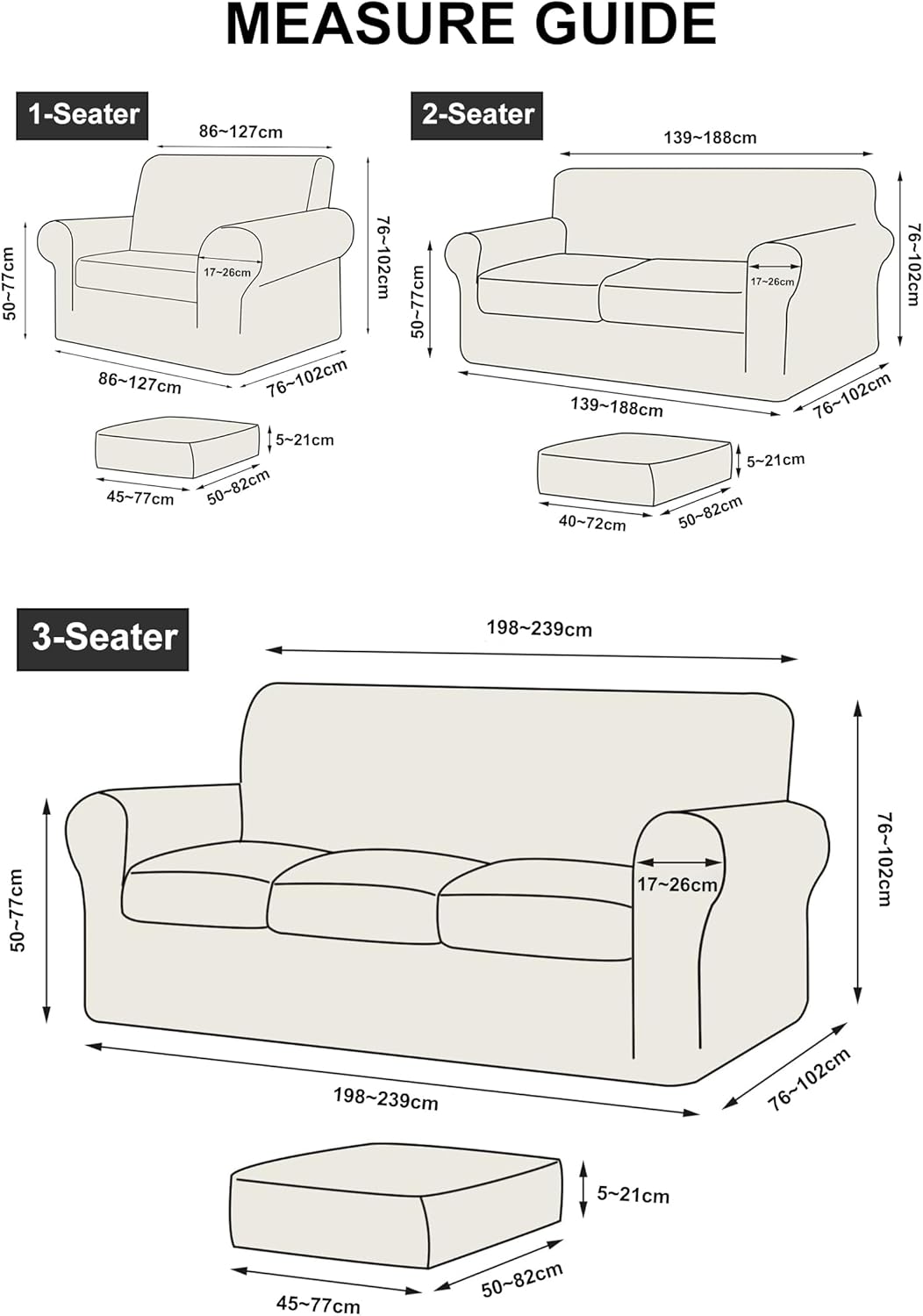 ARNTY Copridivano Elasticizzato con Cuscini Separati - immagine 5