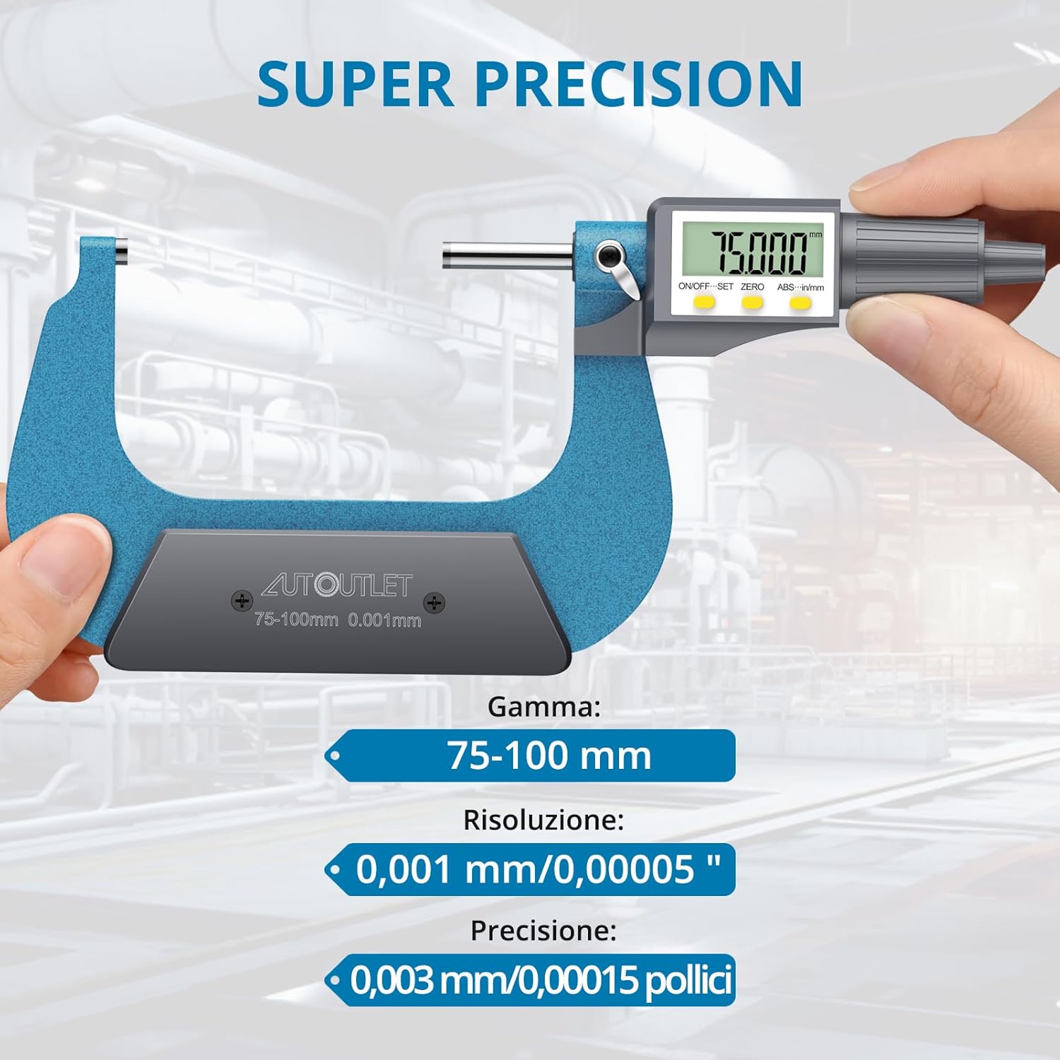 Autoutlet Micrometro Digitale Esterno 75-100mm - immagine 2