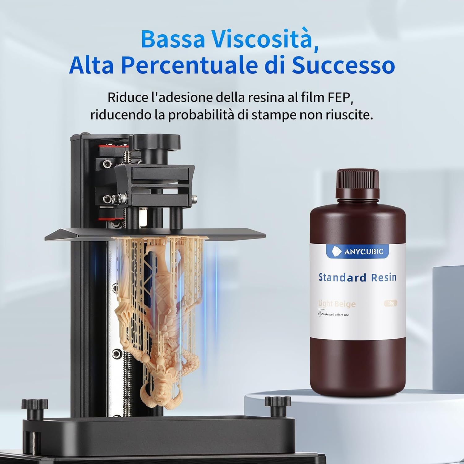 Anycubic Resina Stampante 3D UV 405nm (Pelle, 1kg) - immagine 5