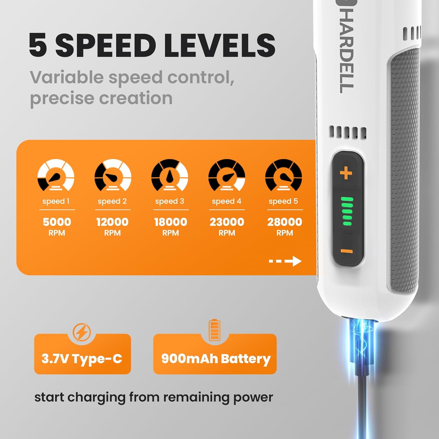 Hardell Mini Trapano Elettrico 8V, 5 Velocità - immagine 3