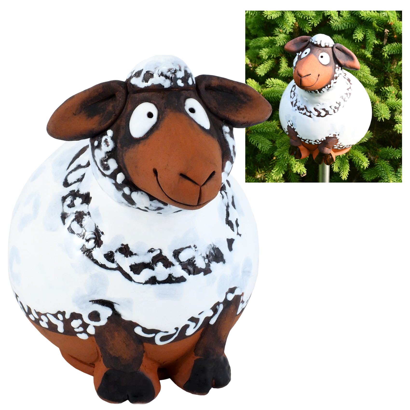 Realizzato a mano da giardino in ceramica decorazione "lovely Sheep, © Midene