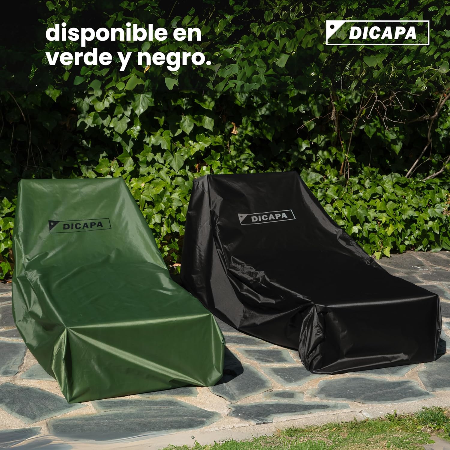 DICAPA Fodera Impermeabile per Lettino da Giardino (Nero) - immagine 4