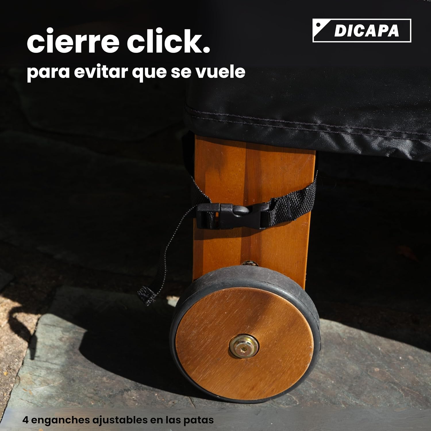 DICAPA Fodera Impermeabile per Lettino da Giardino (Nero) - immagine 5