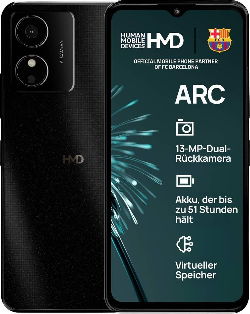 HMD Arc Smartphone 64GB 16.6cm (6.52") Nero Android 14 (Go Edition) Slot ibrido
