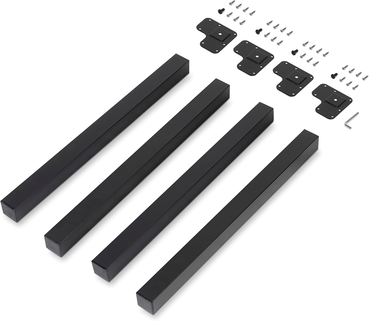 Emuca - Gambe per tavolo quadrate, 50x50, H710mm, Verniciato nero, Acciaio