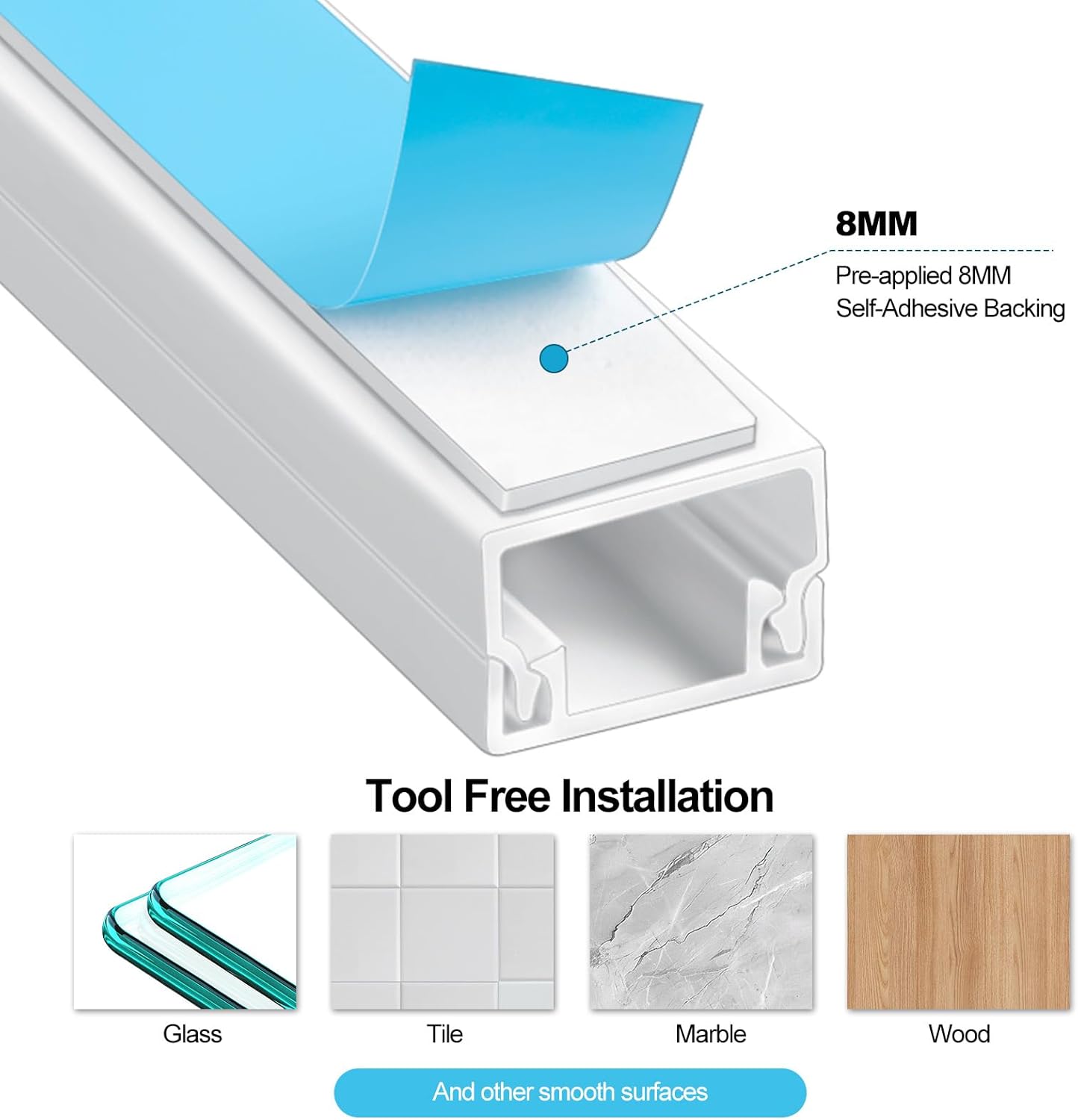 Romon Canalina Passacavi Muro 4m Bianca (10 Pezzi) - immagine 3