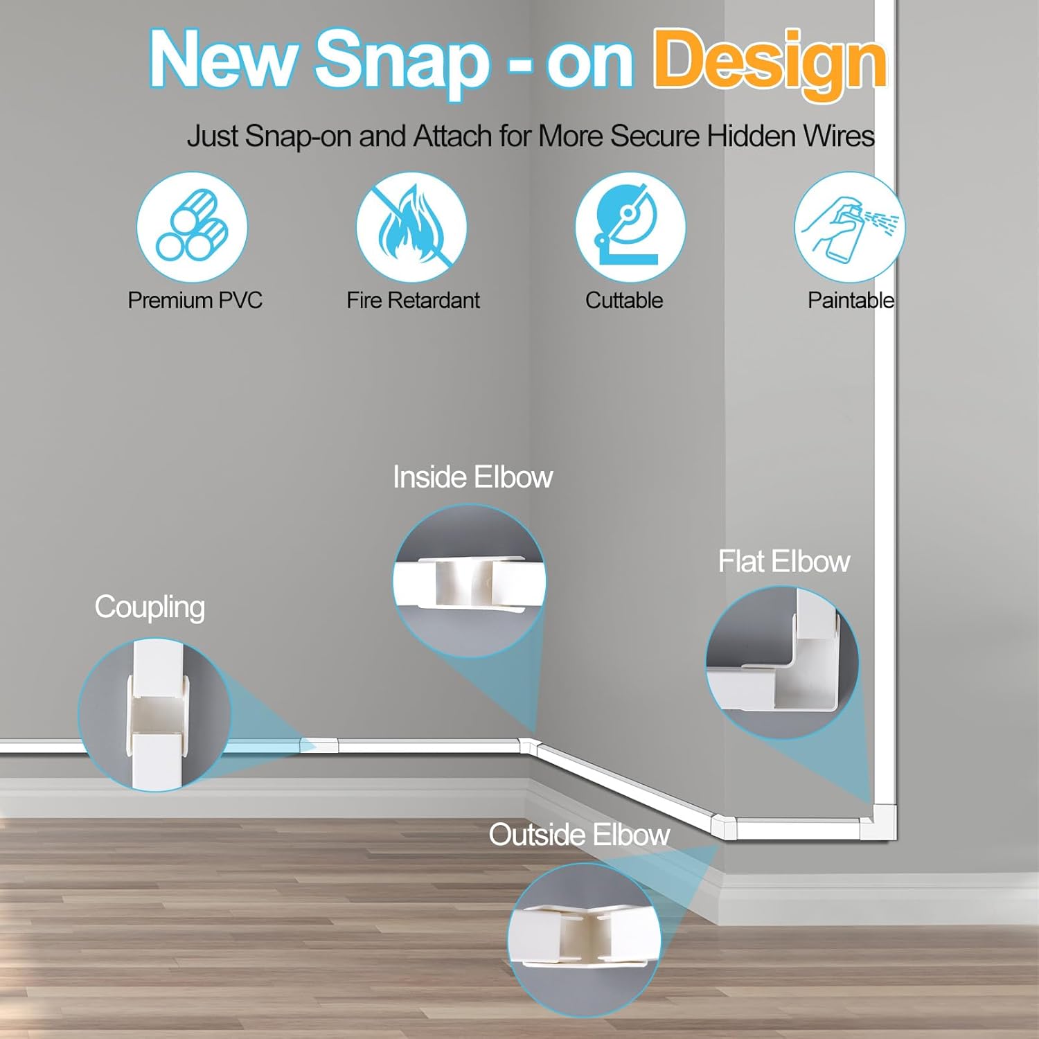 Romon Canalina Passacavi Muro 4m Bianca (10 Pezzi) - immagine 4