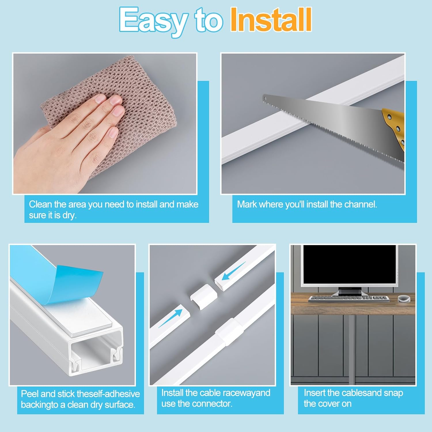 Romon Canalina Passacavi Muro 4m Bianca (10 Pezzi) - immagine 5