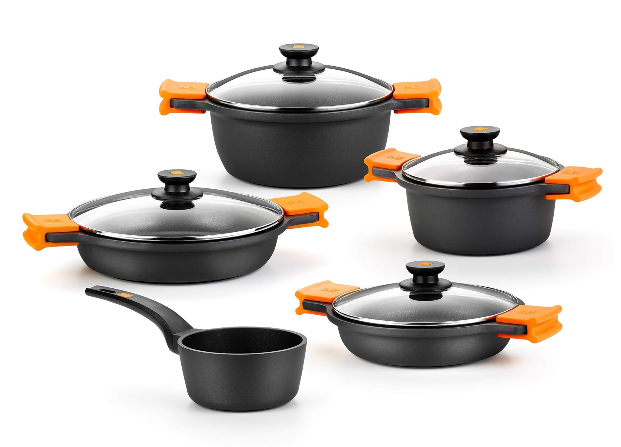 Bra Efficient Batteria da Cucina 5 Pezzi, Nero