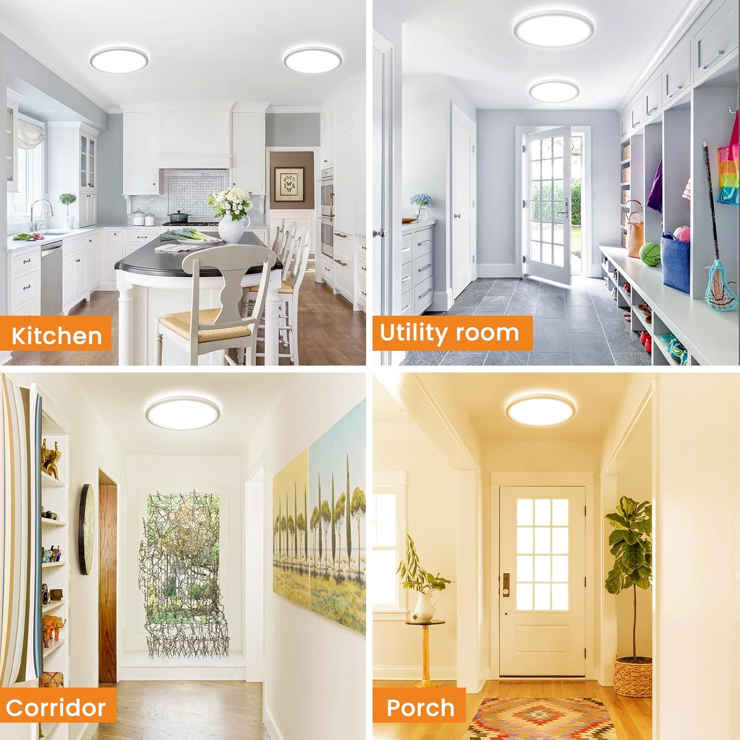 Slochi Plafoniera LED Soffitto Sottile 18W 4 Pezzi - immagine 7