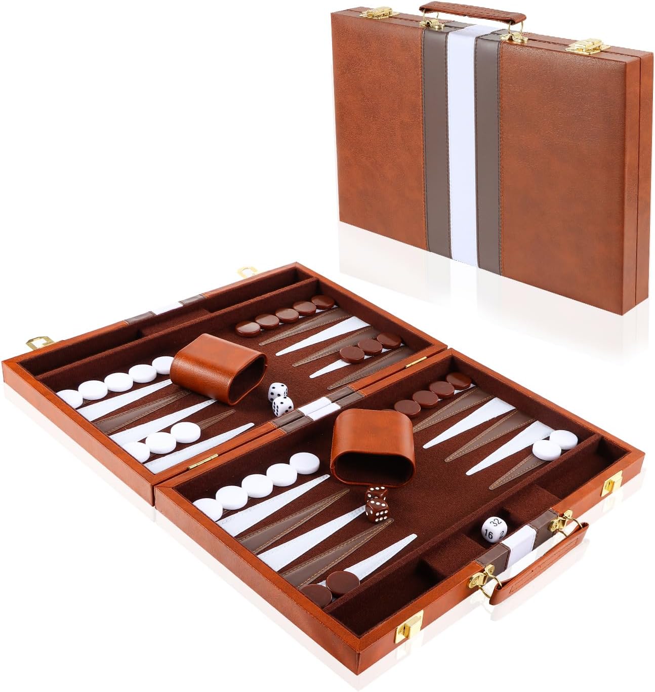Set Backgammon Valigetta 11 Pollici, Marrone - immagine 1