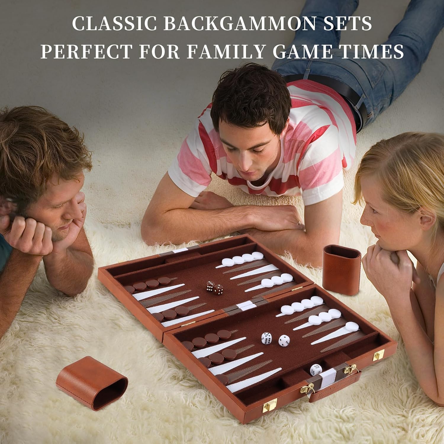 Set Backgammon Valigetta 11 Pollici, Marrone - immagine 6