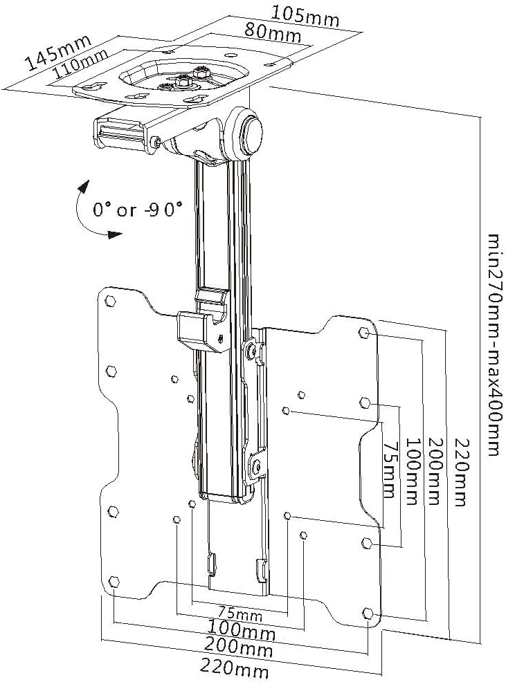 my wall HL 12 WL - Supporto TV da soffitto 17-37" - immagine 4