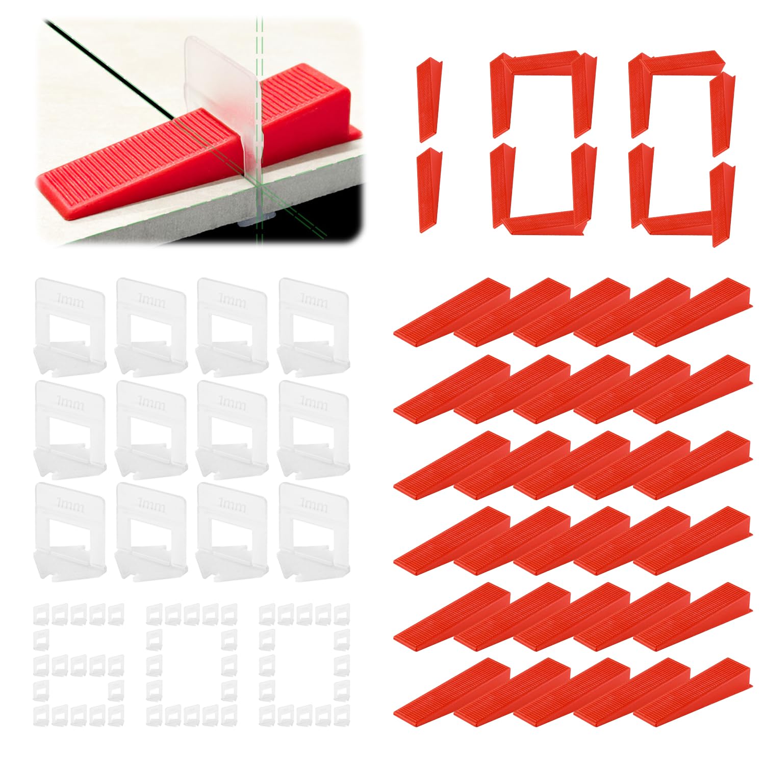 700 Pezzi Distanziatori per Piastrelle 1mm